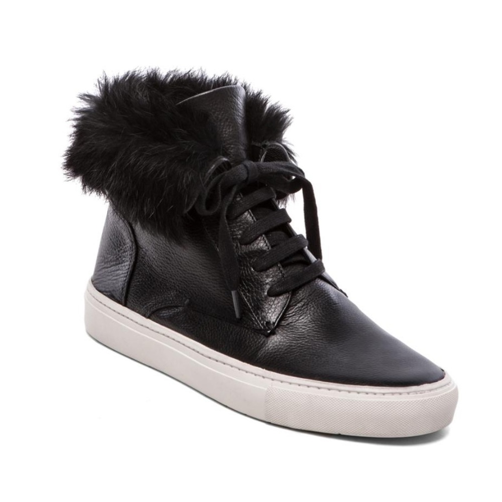Vince Nyack Leather Sneakers with Fur